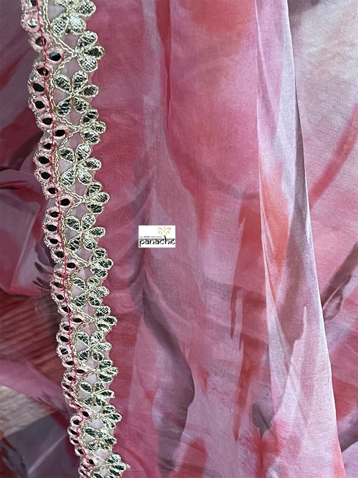 Designer Organza - Pink Tie-Dye