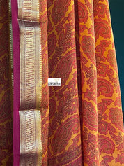 Pure Mysore Silk - Mustard Yellow Orange
