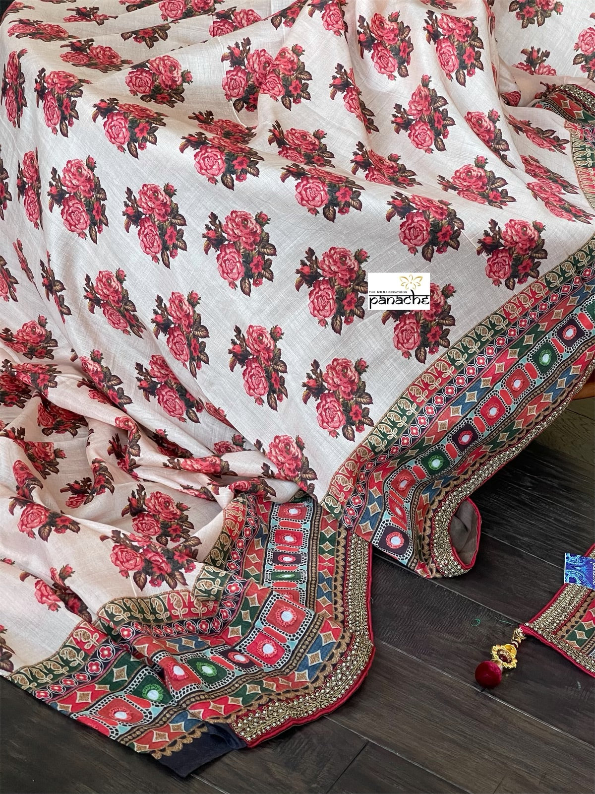 Muslin Soft Silk Printed - Beige Maroon Pink Brown