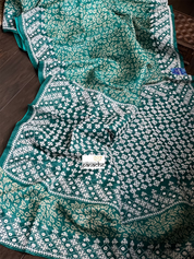 Pure Tussar Silk - Sea Green Embroidered