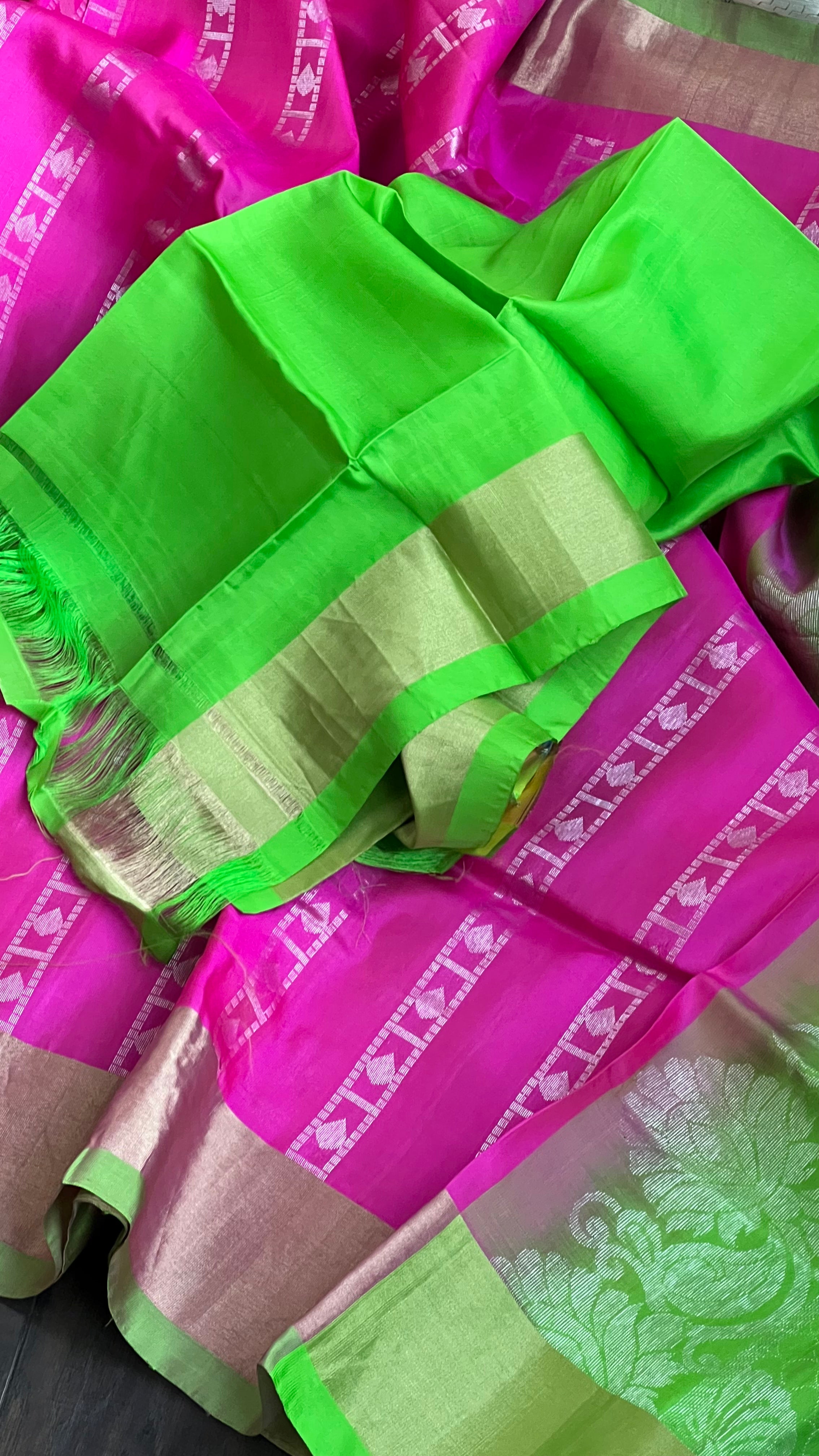 Pure Silk Kanjivaram - Pink Green