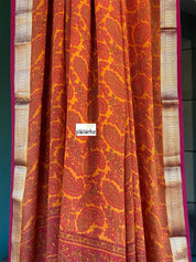 Pure Mysore Silk - Mustard Yellow Orange