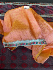 Designer Silk - Brown Rust Printed