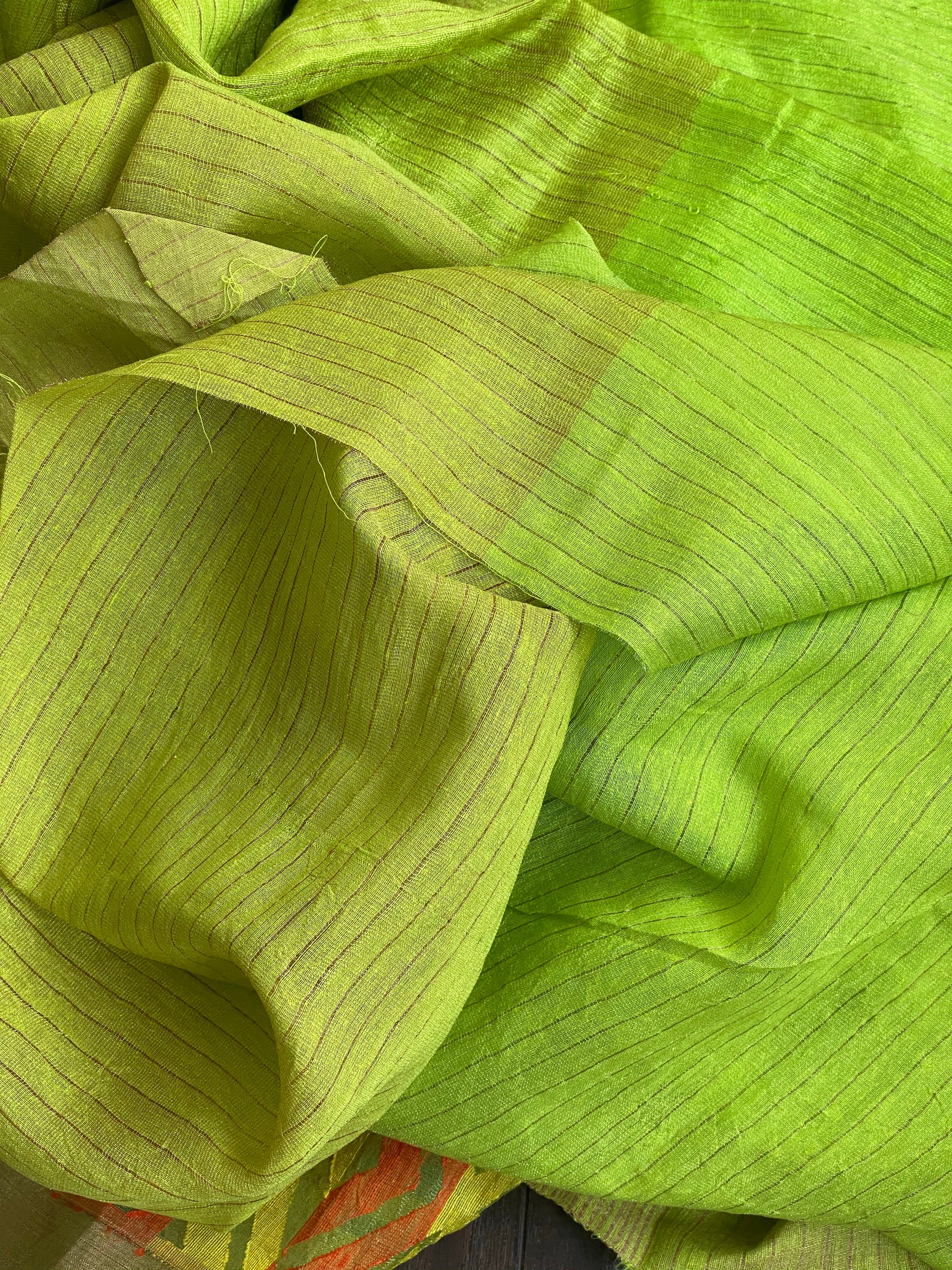 Matka Silk - Green Zari Woven