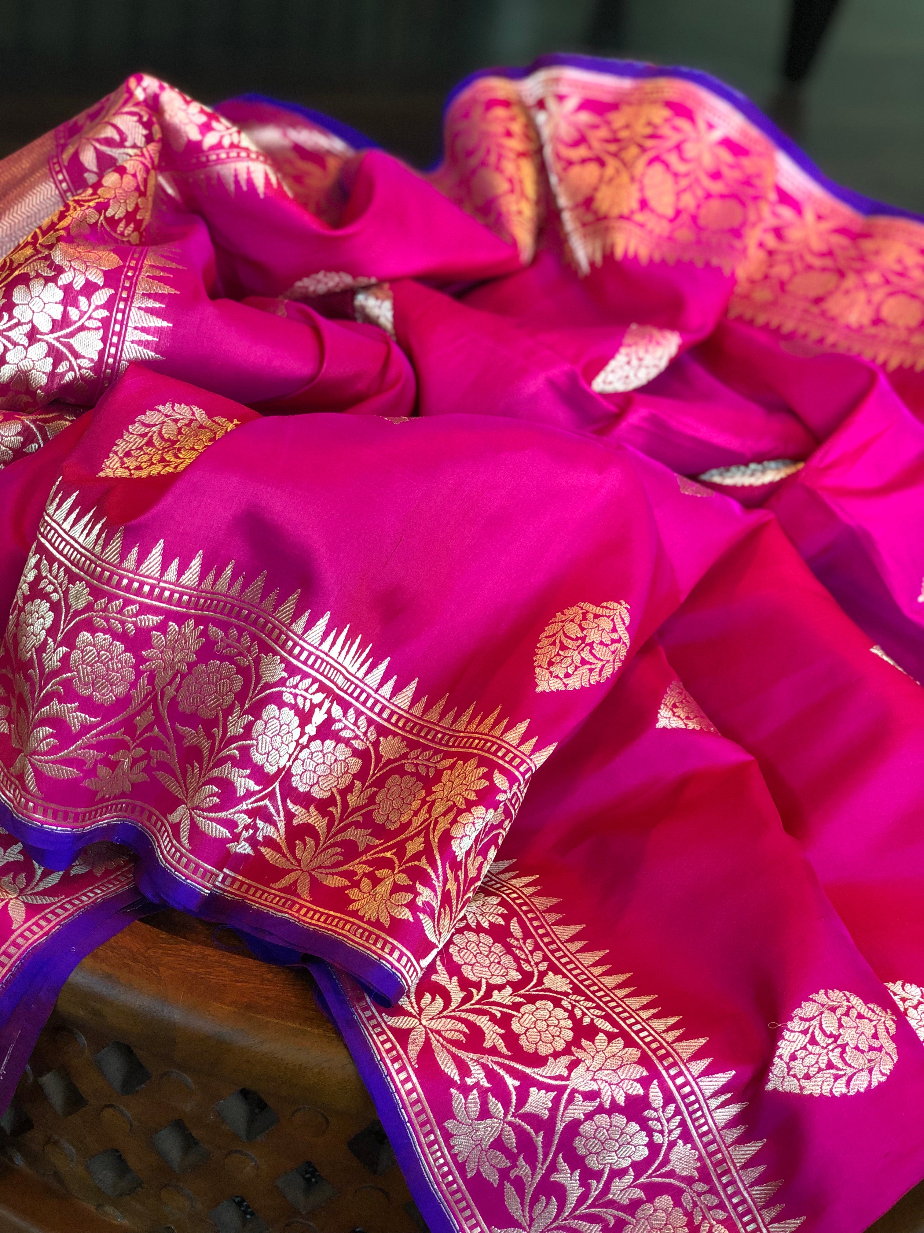 Katan Silk Banarasi - Magenta Purple