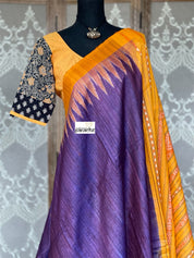 Designer Blouse - Orange Yellow Black