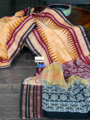 Pure Cotton Bomkai - Orange Black
