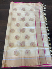 Chanderi Silk Cotton - Light Cream Yellow