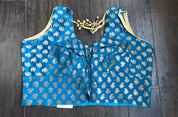 Designer Blouse - Blue Zari Brocade
