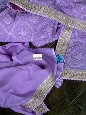 Designer Pure Georgette Chikankari - Violet