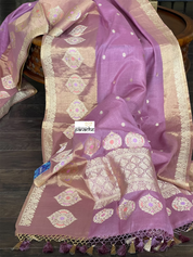 Tassur Silk By Malmal Cotton Banarasi - Lavender Meenakari Kadwa Zari Woven