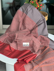 Pure Khadi Cotton Handloom - Brown Grey Woven
