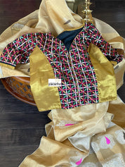 Designer Blouse - Gold Black Embroidered