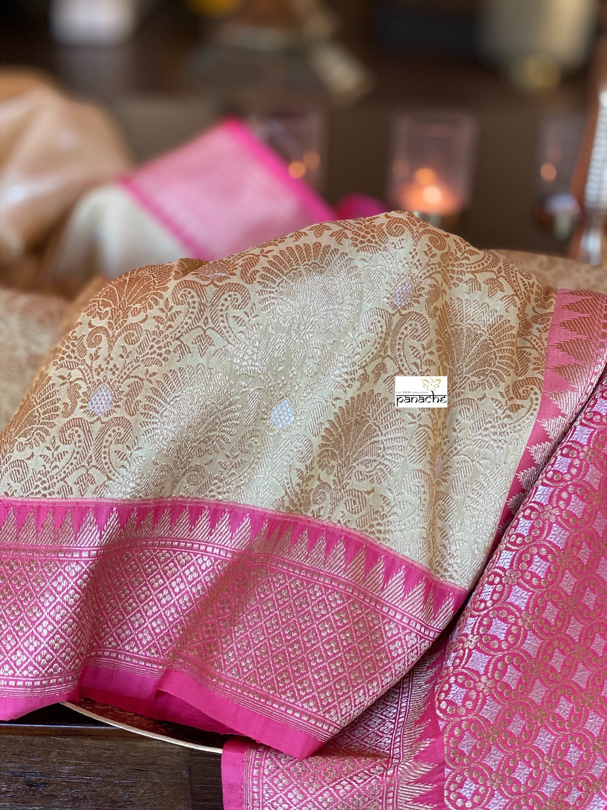 Pure Katan Silk Banarasi - Light Butter Yellow Golden Zari woven