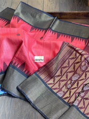Pure Tussar Silk - Tomato Pink