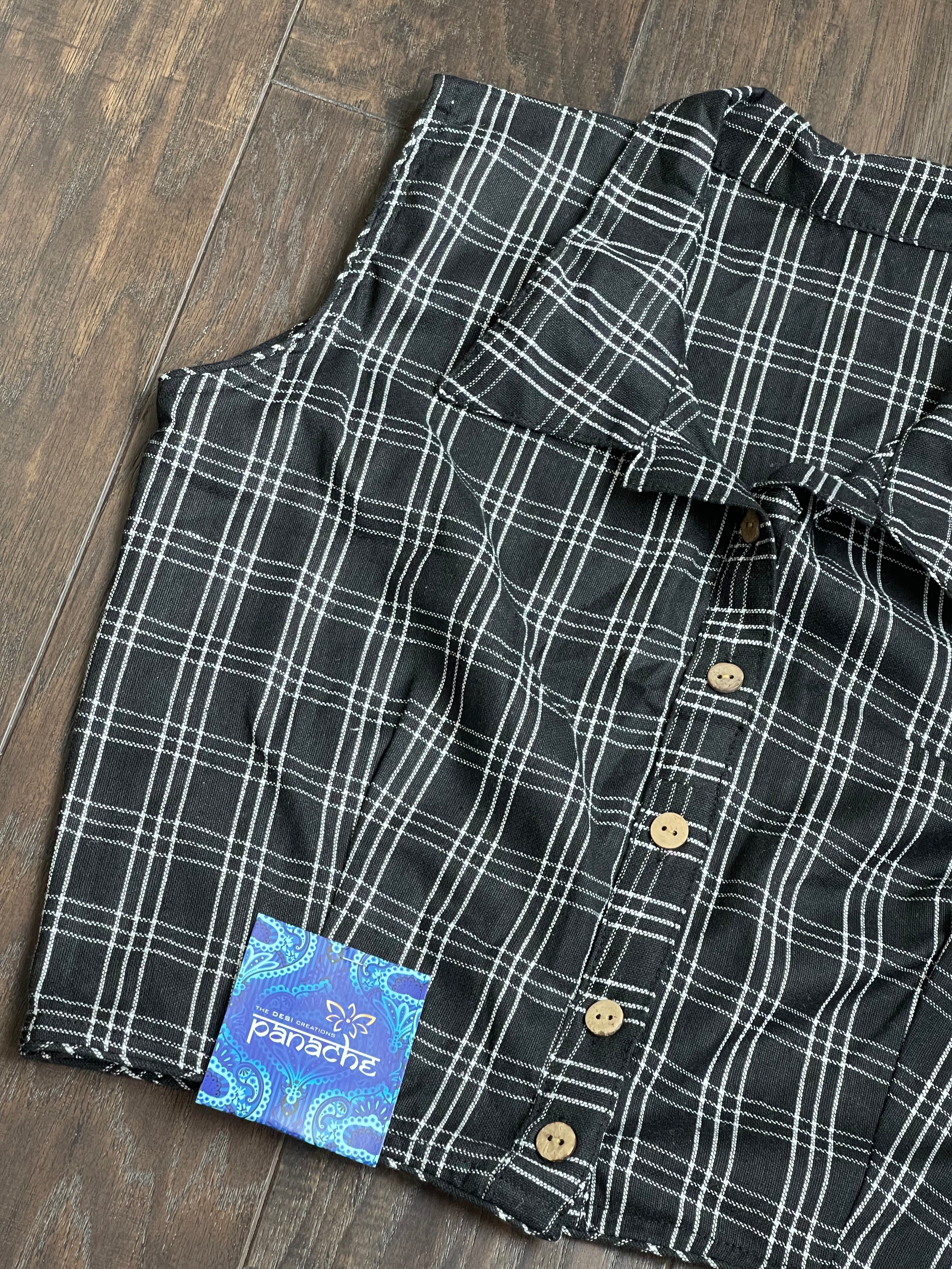 Designer Blouse - Black Checkered