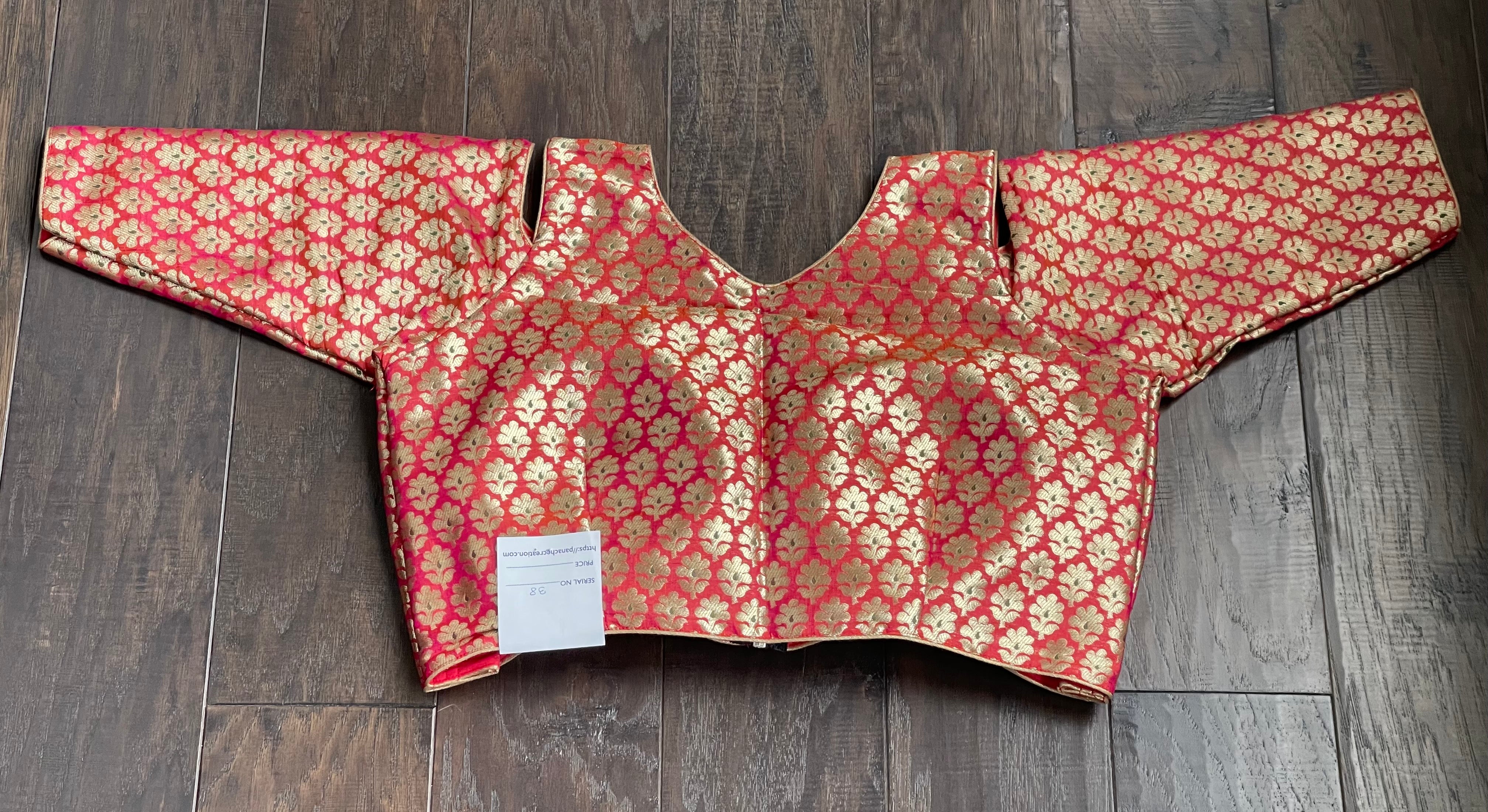 Designer Blouse - Pink Dual Shaded Cold Shoulder