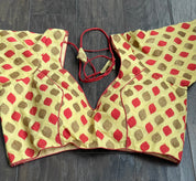 Designer Blouse - Ochre Yellow Red