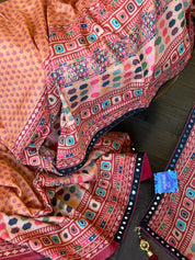 Muslin Soft Silk Printed - Peach Orange Maroon