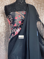 Designer Georgette Saree - Black