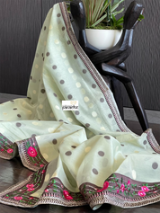 Designer Cotton Silk - Pista Green Brown