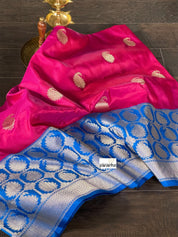 Pure Katan Silk Banarasi - Magenta Pink