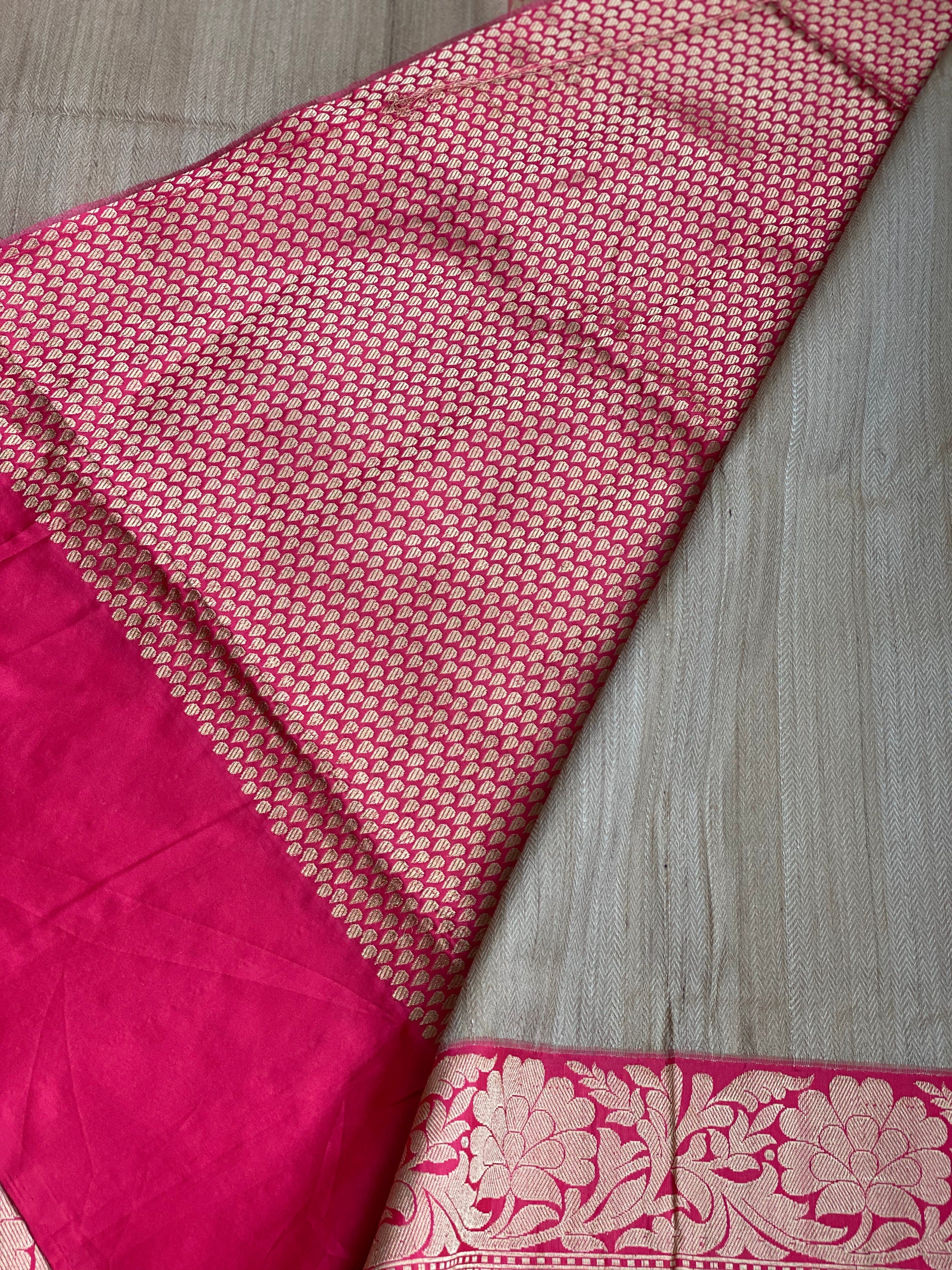 Pure Tassur Silk Banarasi - Tussar color Pink