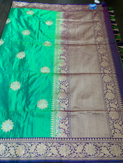 Pure Silk Banarasi - Sea Green Kadwa Woven