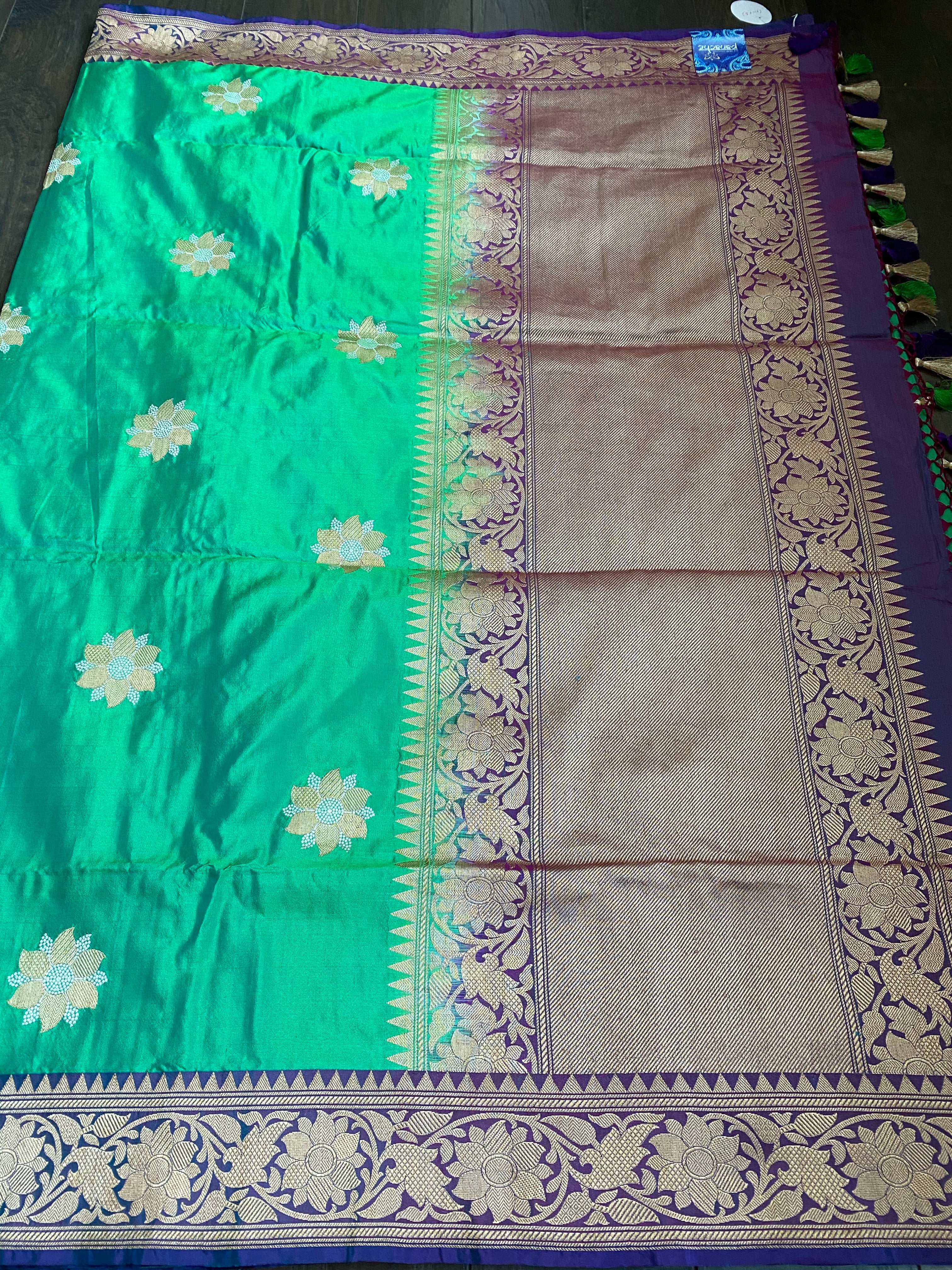 Pure Silk Banarasi - Sea Green Kadwa Woven