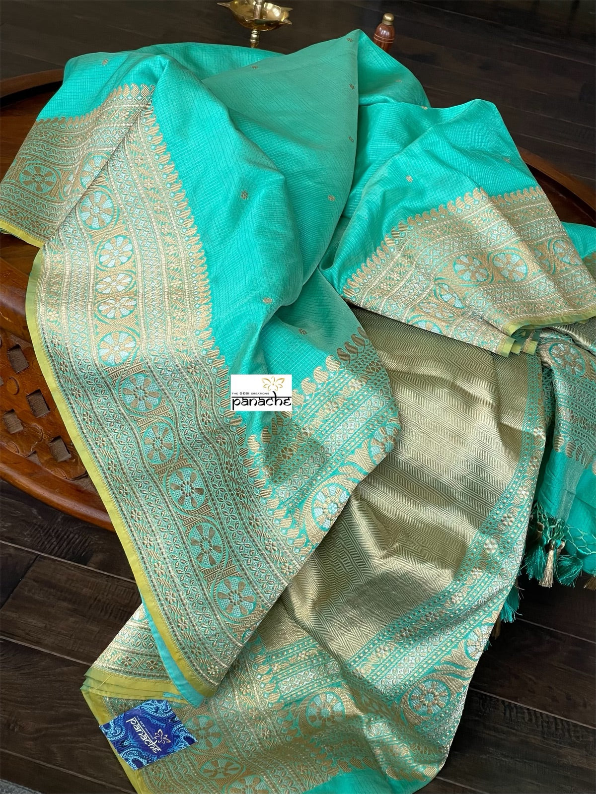 Pure Silk Katan Banarasi - Sea Green Kadhwa