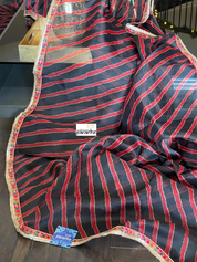 Designer Organza - Maroon Black