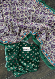 Modal Silk Ajrakh - Plum Green