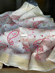 Embroidered Linen - Peach