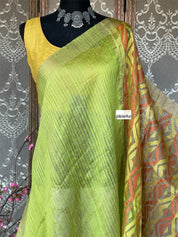 Matka Silk - Green Zari Woven