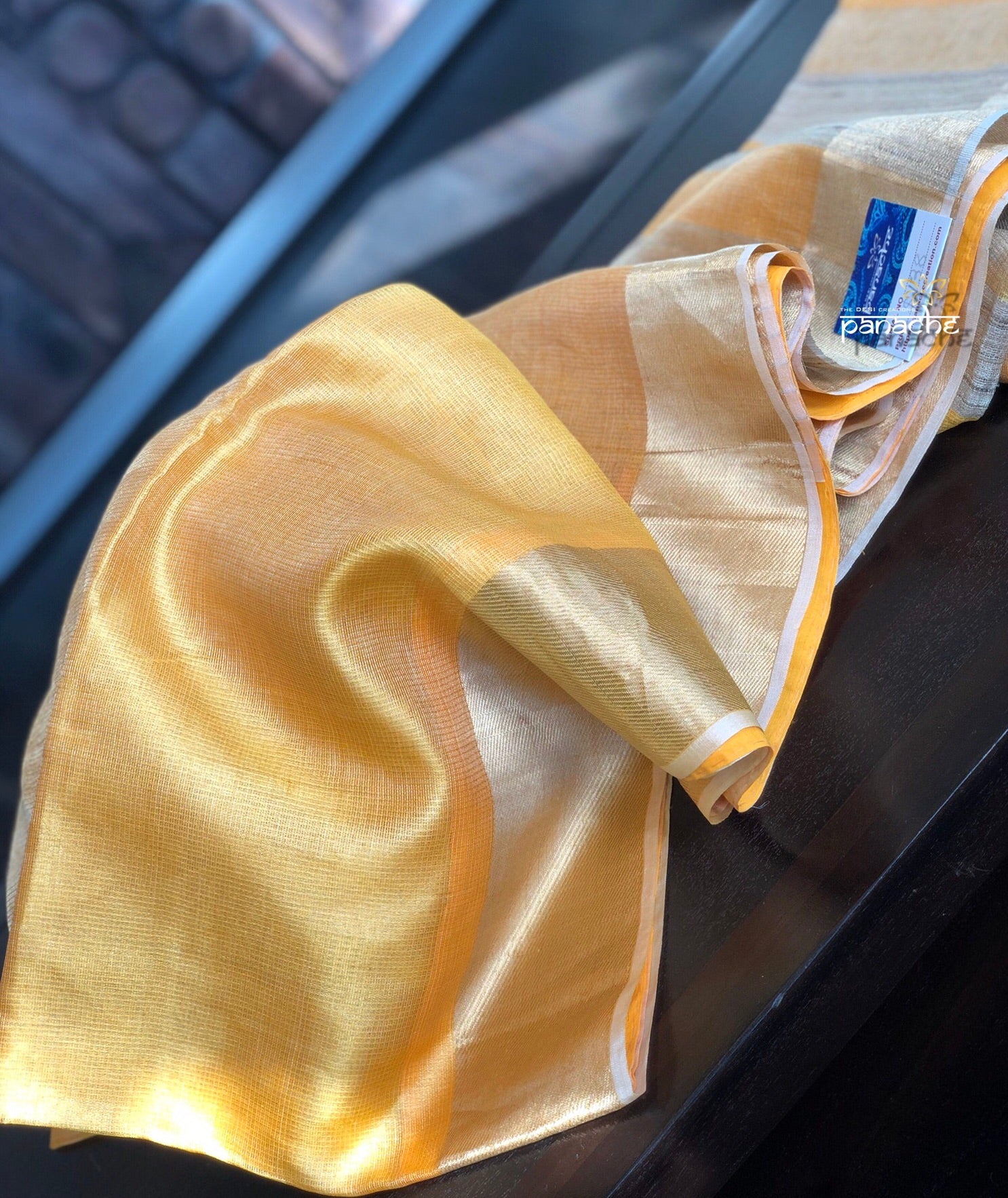 Tissue Silk - Golden Yellow Gicha Pallu