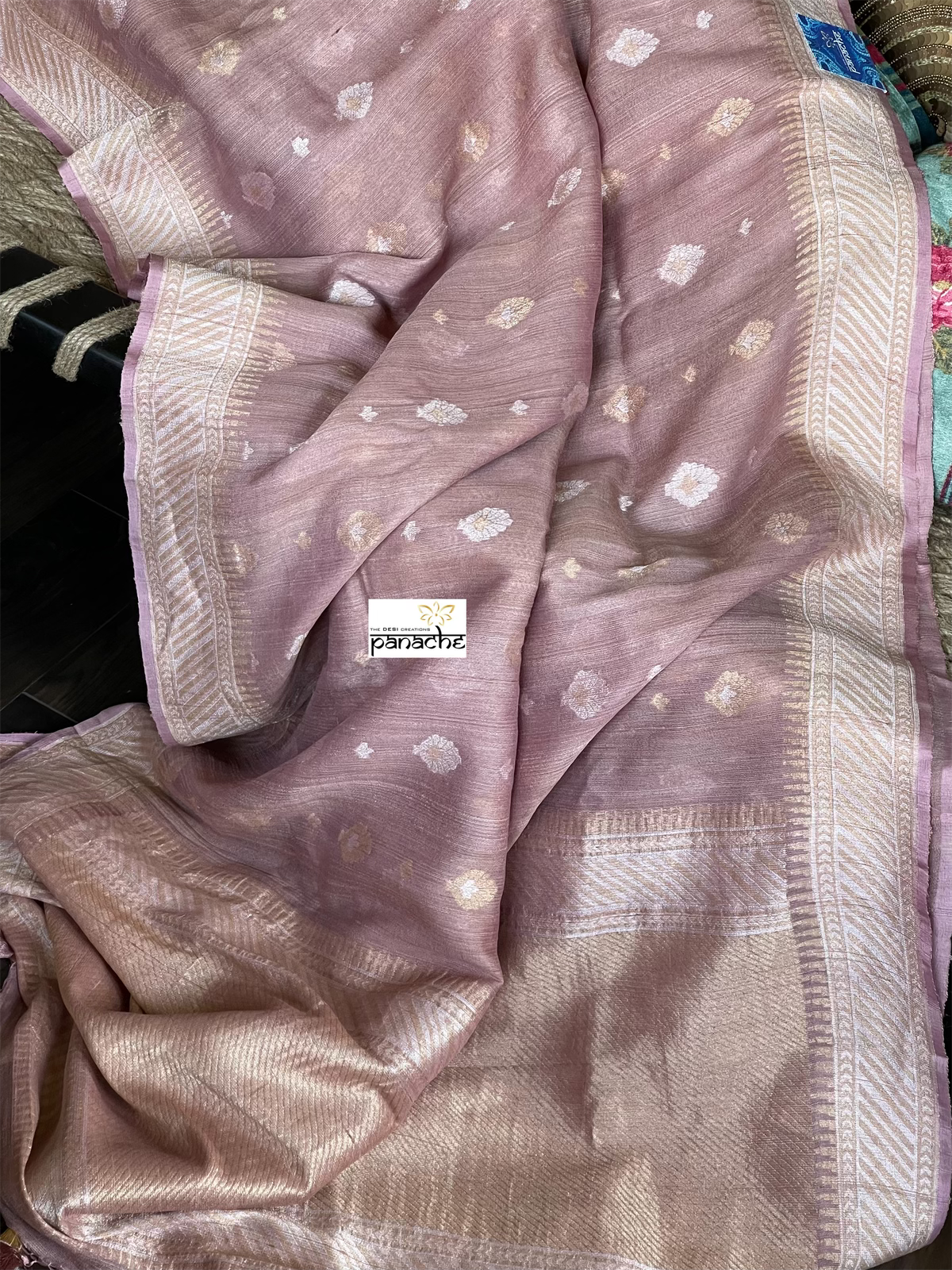 Khaddi Tussar Banarasi -  Dusty Pink