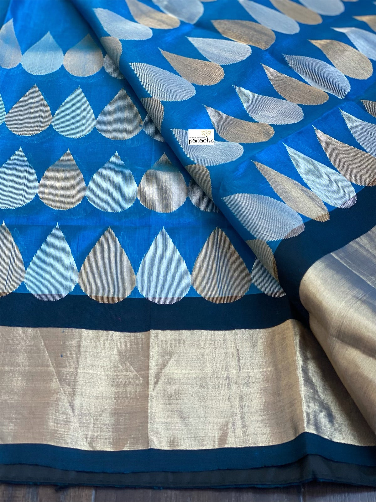 Pure Chanderi Pattu Silk - Royal Blue