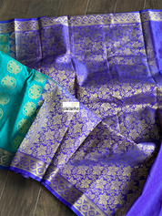 Soft Silk Kanjivaram - Sea Green Purple