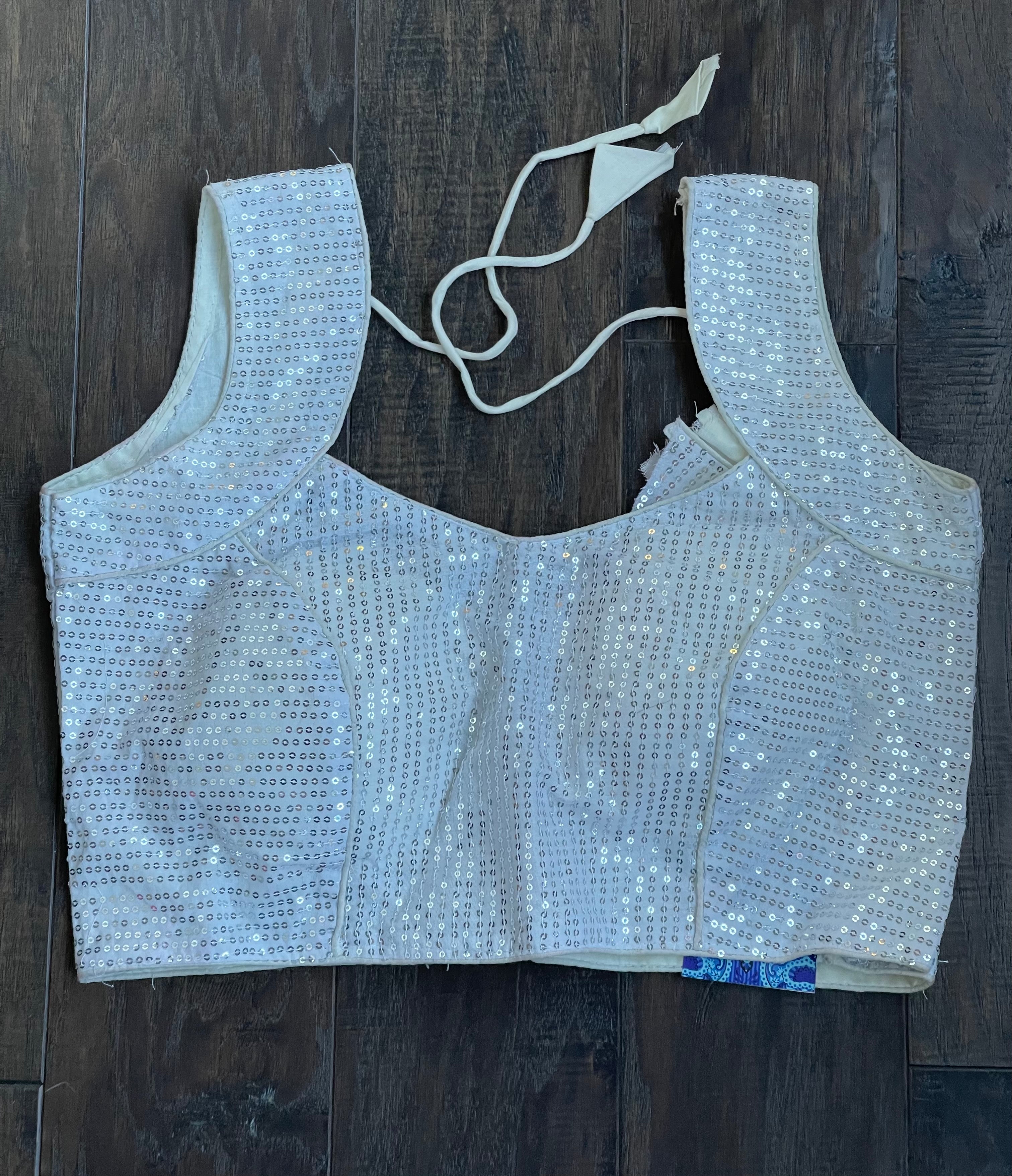Designer Blouse - Off White Sequin