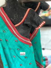 Designer Blouse - Black Raw Silk