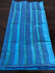 Tussar Silk Kantha Stitch -  Firozi