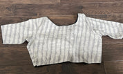 Designer Blouse - Beige Black Ikat