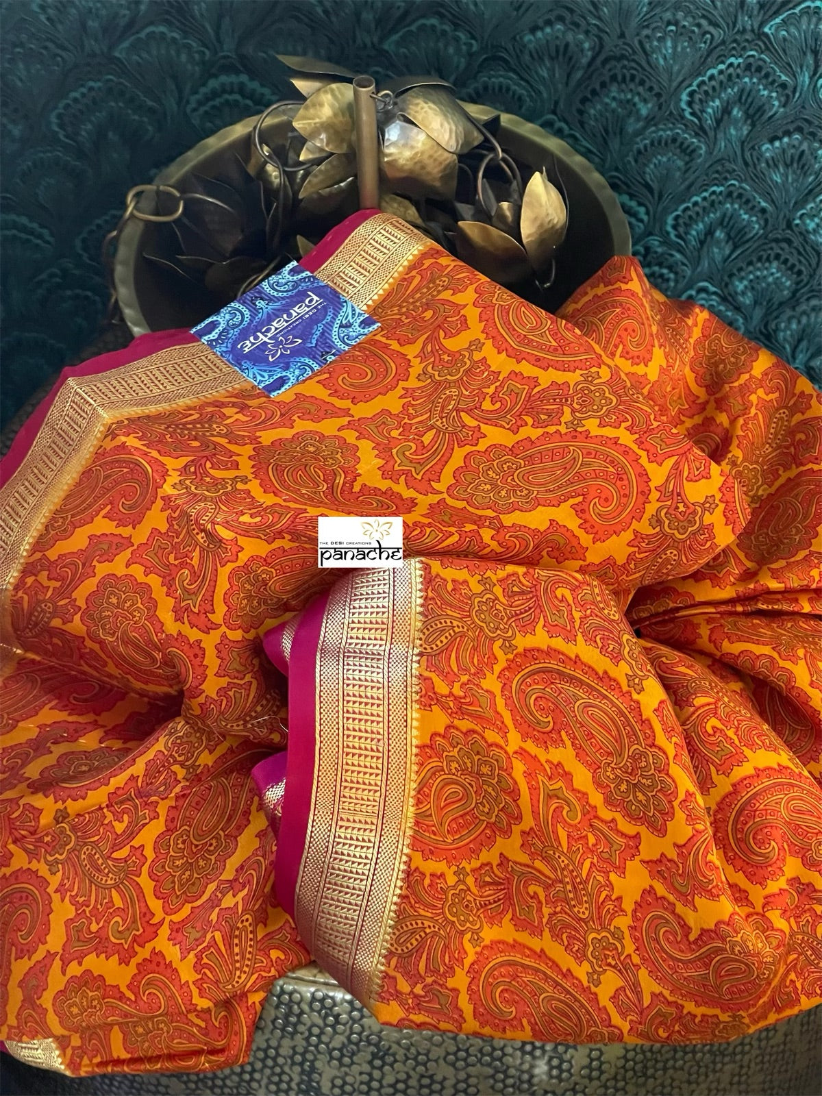 Pure Mysore Silk - Mustard Yellow Orange