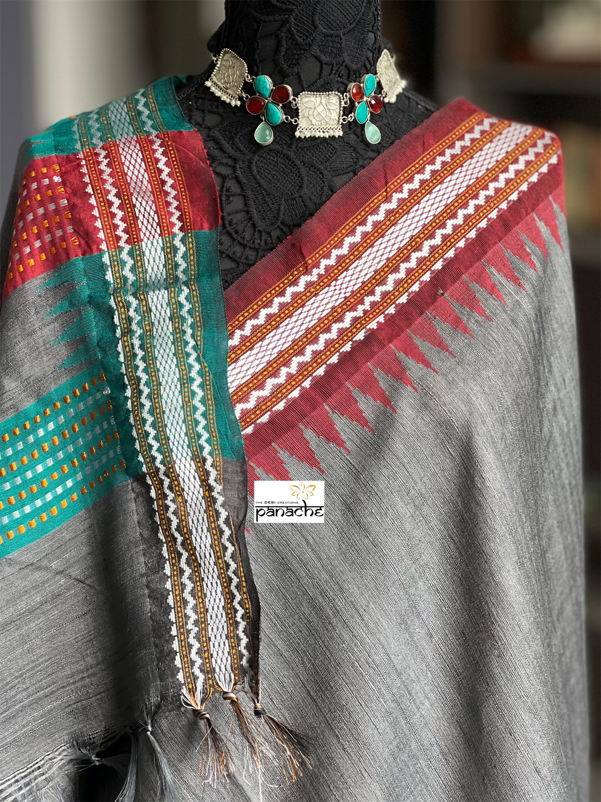 Pure Tussar Silk - Steel Gray