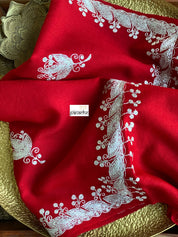 Kashmiri Stole - Red Zari Ariwork