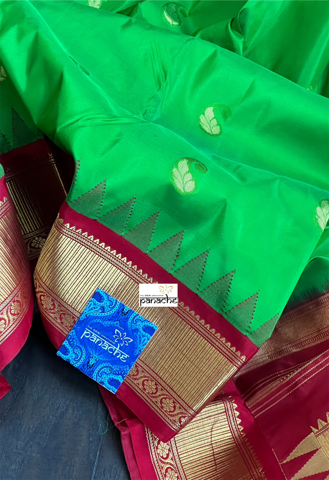 Pure Silk Kanjivaram - Red Green