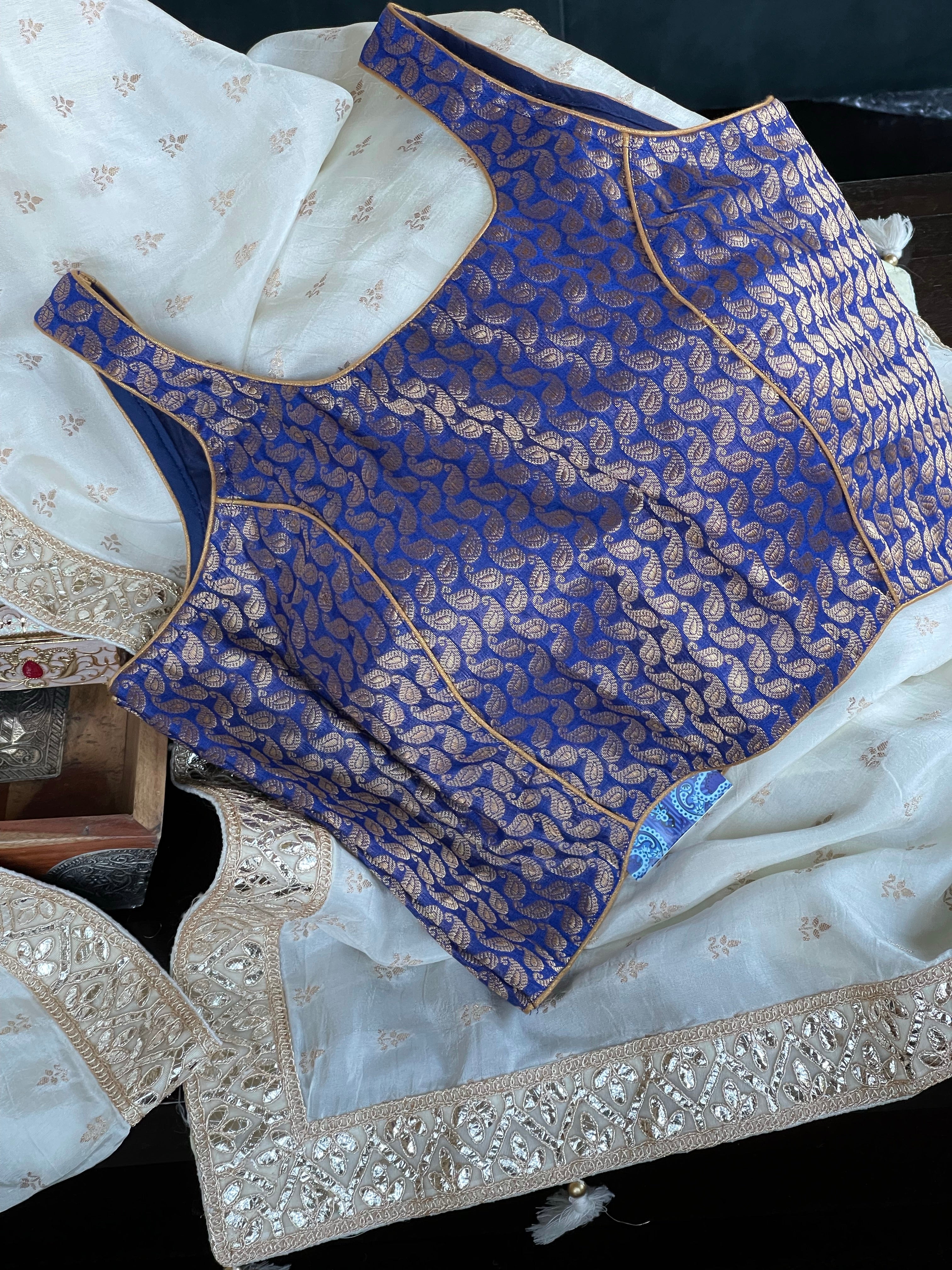 Designer Blouse - Blue Paisley