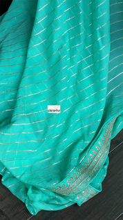 Designer Georgette - Sea Green Embroidered
