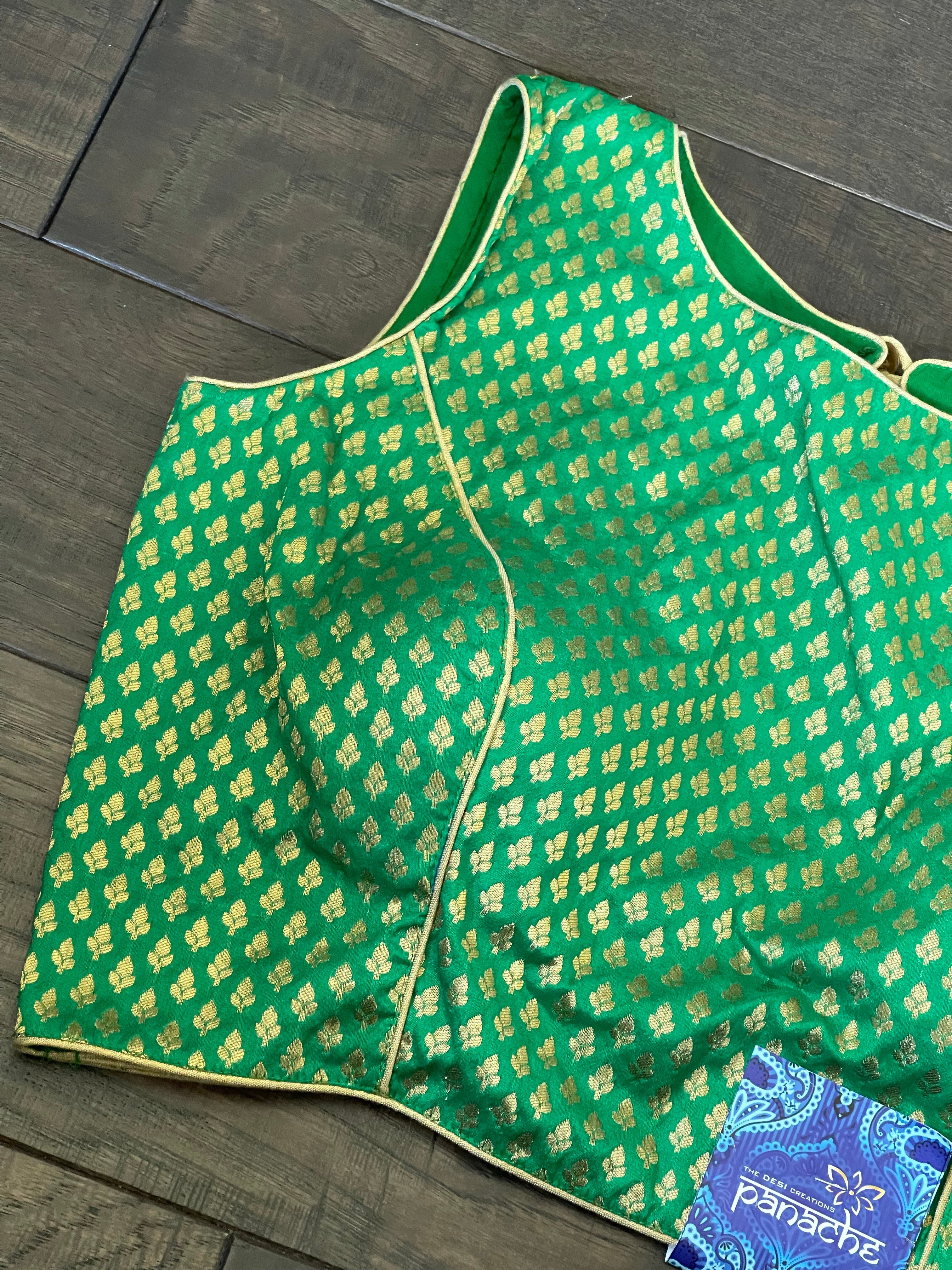 Designer Blouse - Green Banarasi Motifs