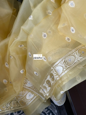 Designer Organza - Yellow Embroidered